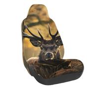 FHESDMN Antler Red Deer Printed Car Seat Covers-Universal Elastic Auto Chair Covers,Automobile Interior Cars Accessories,Front Seat Cover For Most Cars,Sedan,Suv