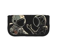 FHESDMN Astronaut and Alien Printed Large Capacity Pencil Case Pen Bag,Stationery Storage Bag Organizer for Boys Girls School & Office Supplies