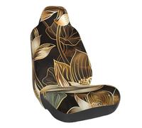 FHESDMN Boho Gold Lotus Flowers Printed Car Seat Covers-Universal Elastic Auto Chair Covers,Automobile Interior Cars Accessories,Front Seat Cover For Most Cars,Sedan,Suv