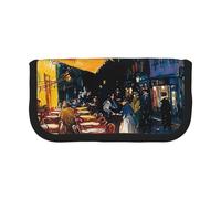 FHESDMN Cafe Terrace at Night Printed Large Capacity Pencil Case Pen Bag,Stationery Storage Bag Organizer for Boys Girls School & Office Supplies