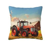 FHESDMN Company Farm Tractor Printed Cushion Covers 45 X 45 Cm,Square Throw Pillow Cases For Sofa Livingroom Bedroom 18x18 Inches.