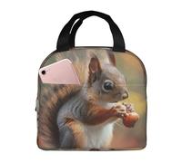 FHESDMN Cute Squirrel Printed Insulated Lunch Bag for Adults/Kids, Lunch Box Cooler Bag Cooling Tote for Women/Men - Work and Travel Lunch Box