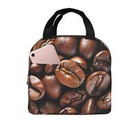 FHESDMN Funny Roasted Coffee Beans Printed Insulated Lunch Bag for Adults/Kids, Lunch Box Cooler Bag Cooling Tote for Women/Men - Work and Travel Lunch Box