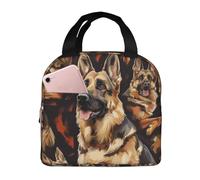 FHESDMN German Shepherd Printed Insulated Lunch Bag for Adults/Kids, Lunch Box Cooler Bag Cooling Tote for Women/Men - Work and Travel Lunch Box