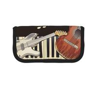 FHESDMN Guitar Piano Pattern Printed Large Capacity Pencil Case Pen Bag,Stationery Storage Bag Organizer for Boys Girls School & Office Supplies