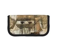 FHESDMN Nautical Sailing Pirate Theme Printed Large Capacity Pencil Case Pen Bag,Stationery Storage Bag Organizer for Boys Girls School & Office Supplies