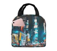 FHESDMN New York Paintings Printed Insulated Lunch Bag for Adults/Kids, Lunch Box Cooler Bag Cooling Tote for Women/Men - Work and Travel Lunch Box