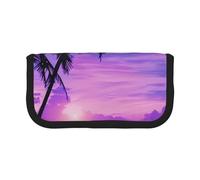 FHESDMN Palm Tree Purple Sunset Printed Large Capacity Pencil Case Pen Bag,Stationery Storage Bag Organizer for Boys Girls School & Office Supplies