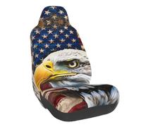 FHESDMN Patriotic Bald Eagle With American Flag Printed Car Seat Covers-Universal Elastic Auto Chair Covers,Automobile Interior Cars Accessories,Front Seat Cover For Most Cars,Sedan,Suv