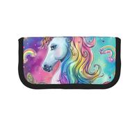 FHESDMN Rainbow Unicorn Printed Large Capacity Pencil Case Pen Bag,Stationery Storage Bag Organizer for Boys Girls School & Office Supplies