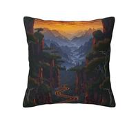 FHESDMN Shining Overlook Printed Cushion Covers 45 X 45 Cm,Square Throw Pillow Cases For Sofa Livingroom Bedroom 18x18 Inches.