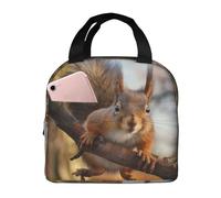 FHESDMN Squirrel Funny Animal Printed Insulated Lunch Bag for Adults/Kids, Lunch Box Cooler Bag Cooling Tote for Women/Men - Work and Travel Lunch Box