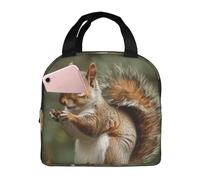 FHESDMN Squirrel Printed Insulated Lunch Bag for Adults/Kids, Lunch Box Cooler Bag Cooling Tote for Women/Men - Work and Travel Lunch Box