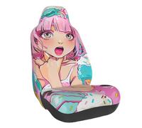 FHESDMN Sweet Ice Cream Printed Car Seat Covers-Universal Elastic Auto Chair Covers,Automobile Interior Cars Accessories,Front Seat Cover For Most Cars,Sedan,Suv