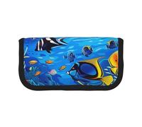 FHESDMN Tropical Fish Coral Undersea World Printed Large Capacity Pencil Case Pen Bag,Stationery Storage Bag Organizer for Boys Girls School & Office Supplies