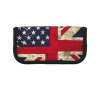 FHESDMN USA UK Flag Printed Large Capacity Pencil Case Pen Bag,Stationery Storage Bag Organizer for Boys Girls School & Office Supplies