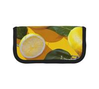 FHESDMN Yellow Lemons Printed Large Capacity Pencil Case Pen Bag,Stationery Storage Bag Organizer for Boys Girls School & Office Supplies