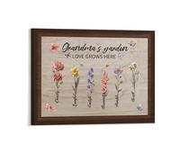 Fheujggdf Customized Grandma Canvas Painting,Big Tree Branch With Grandchildren's Names Family Love Canvas Painting,A Warm Gift For Grandma On Mother's Day (style-15)