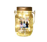 Fheujggdf Mother's Day Themed Mason jar Night Light, Mother and Daughter Forever Linked Together,Custom Bottle Light Gift for mom on Mother's Day, Birthday Gift for mom (styleB-02)