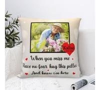 Fheujggdf When You Miss Me Hug This Pillow,Personalized Memorial Pillows with Pictures for Grandma Grandpa, Sympathy Gifts for Loss of Loved One, Loss of One Sympathy (Pillow-07)