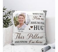 Fheujggdf When You Miss Me Hug This Pillow,Personalized Memorial Pillows with Pictures for Grandma Grandpa, Sympathy Gifts for Loss of Loved One, Loss of One Sympathy (Pillow-01)