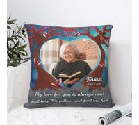 Fheujggdf When You Miss Me Hug This Pillow,Personalized Memorial Pillows with Pictures for Grandma Grandpa, Sympathy Gifts for Loss of Loved One, Loss of One Sympathy (Pillow-12)
