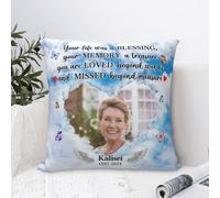 Fheujggdf When You Miss Me Hug This Pillow,Personalized Memorial Pillows with Pictures for Grandma Grandpa, Sympathy Gifts for Loss of Loved One, Loss of One Sympathy (Pillow-04)