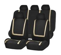 FHFB Car Seat Cover Sets Set Fit For Logan 2018 For Sterway For Clio 4 For Duster 2019-2013 Car Seat Covers Protector Auto Parts(9pcs Set Beige)