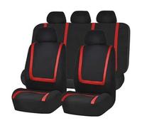FHFB Car Seat Cover Sets Set Fit For Logan 2018 For Sterway For Clio 4 For Duster 2019-2013 Car Seat Covers Protector Auto Parts(9pcs Set Red)