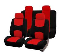 FHFB Seat Cover Sets Cloth Car Seat Cover For Hyundai For Grand I10 I20 I30 I40 Ix35 For Ionia For Kona For Santa Fe Protectors Auto Parts(Red)
