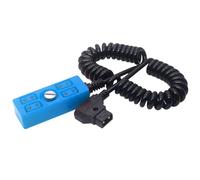 FHGSPQWM 1/4" Screw D-tap 1-port to 4-port Hub Splitter Cable for Camera Video Transmitter Elastic Spring Coiled Power Cord Line Dtap Power Splitter Cord
