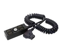 FHGSPQWM 1/4" Screw D-tap 1-port to 4-port Hub Splitter Cable for Camera Video Transmitter Elastic Spring Coiled Power Cord Line Dtap Power Splitter Cord