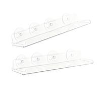 FHGSPQWM 1 Piece Multi Functional Clear Suction Mount Plant Holder Succulents Collection Display Stand for Small Succulents Clear Shelves for Wall