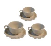 FHGSPQWM 3PCS Miniature Coffee Cup Saucer Set for Doll House Scene Display Accessories and Collectible Craft Project Decoration Doll House Coffee Cups and Saucers