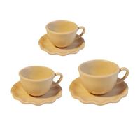 FHGSPQWM 3PCS Miniature Coffee Cup Saucer Set for Doll House Scene Display Accessories and Collectible Craft Project Decoration Doll House Coffee Cups and Saucers