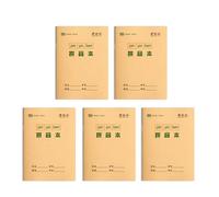 FHGSPQWM 5Pcs Gridded/Lined Notebooks Handwriting Exercise Books 16 Sheets Each for Chinese Math and Language Learning Paper Writing Notebook