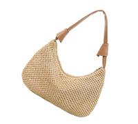 FHGSPQWM Breathable Straw Purse With Reinforced Handle Vacation Essential Modern Handbag Top Handle Purse For Adventures Beach Bag