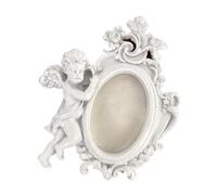 FHGSPQWM Cherub Figurine Carvings Picture Frame Victorian Antique Resin Photo with Stand Hook for Displaying Photos Wall Hanging
