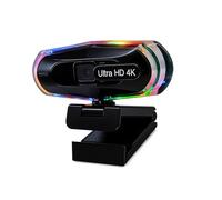 FHGSPQWM Clear 4K Autofocusing Webcam with Vibranted LED Effects 1080P 60fps / 4K30fps for Streamers and Teachers Wide Corner Webcam