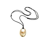 FHGSPQWM Contemporary Circles Pendant Necklace with Adjustable Leather Strap Casual Stylish Accessory for Women Outfits Stylish Kirsite Jewelry