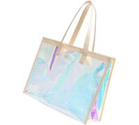 FHGSPQWM Delicate Large Beach Bag Rainbow Clear Shoulder Bags Casual Handbag Gym for Clothes and Accessories Fashionable Shoulder