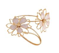 FHGSPQWM Elegant Floral Kirsite Bangle Asymmetric Artistry Lightweight & Versatile for Stylish Occasions Lightweight Party Arm Accessory