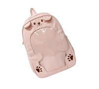 FHGSPQWM Eye Catching Anime Themed Travel Backpack for College Students Practical School Bag PVC Transparent Front Pocket Ita Bag Japanese Styles Daypack Large Capacity