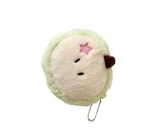 FHGSPQWM Furry Green Fruit Coin Purse Tiny Zippered Pouches Practical Soft Storage Bag for Everyday Essential Fruit Plush Coin Purse