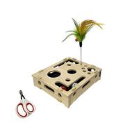 FHGSPQWM Interactively Wooden Cats Scratch Toy with Fun Mazes for Nails Care Play Mental Enrichment Entertainment and Simple Cleaning Furnitures Guard Mazes Toy