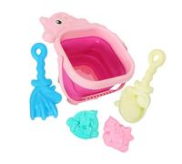 FHGSPQWM Kids ABS Foldable Sand Play Collection 5PCS Cartoon Design Water Container Family Beach Vacation Dolls