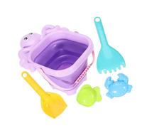 FHGSPQWM Kids ABS Foldable Sand Play Collection 5PCS Cartoon Design Water Container Family Beach Vacation Dolls