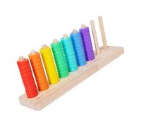FHGSPQWM Kids Wooden Stacking Toy Color Sorting Game Puzzle with Rainbow Color for Hand Eye Coordination and Strategic Thinking Competitive Puzzle Game