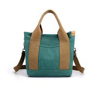 FHGSPQWM Large Capacity Canvas Handbag for Women Zipper Shoulder Bag Student Small Book Lady Korean Tote Shopping Women Canvas Shoulder Large Capacity Casual Tote Top Handle Handbags