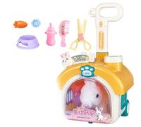 FHGSPQWM Lovely Electric Plush Dog & Animal Inside Easy Carry Pull Along House Imaginative Playhouse Suitable for Kids Entertainment Imaginative Playhouse